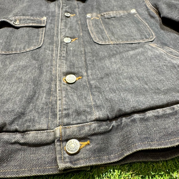 Vintage 70s-80s Polo Ralph Lauren Dungarees Blanket Lined Button Up Denim Jacket - Picture 3 of 11